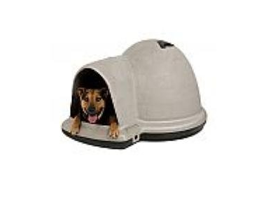 Petmate-Indigo-Dog-House-with-Microban,-Medium,-Taupe-Top,-Black-Bottom