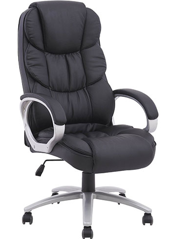 #4.Black Pu Leather High Back Office Chair