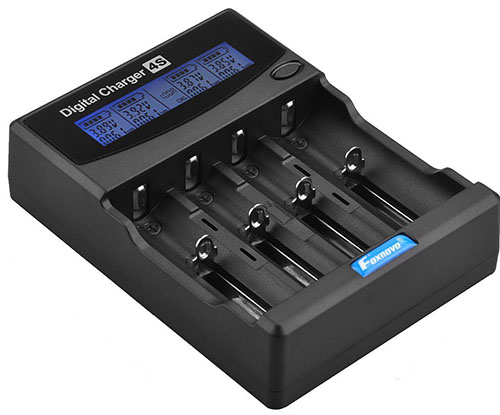 4. Foxnovo F-4S 4-Slots LCD Battery Charger