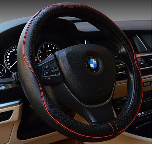 7. Top Leather Steering Wheel Cover 