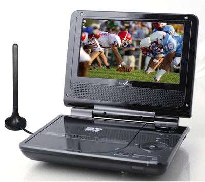 5. Envizen Digital ED8850B Duo Box Pro 7” Portable LCD TV/DVD Player