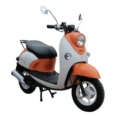 10. Verona TPGS­827 ORANGE 49cc Gas 4 Stroke Moped Scooter