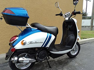 9. TaoTao CY50­B BLUE 49cc Gas Automatic Scooter Moped