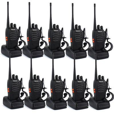 10. Retevis H-777 2 Way Radio Walkie Talkie Single Band UHF 400-470MHz 3W 16CH CTCSS/DCS VOX with Earpiece Flashlight (10 Pack)