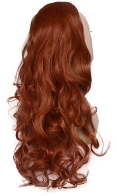 6. Copper Wavy Half Fall Wig Hair Extension
