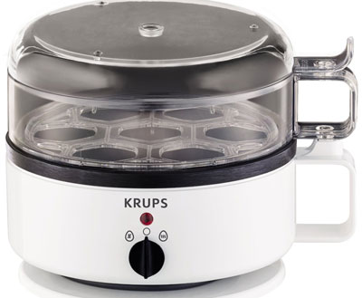 3. KRUPS 23070 Egg Cooker with Water Level Indicator, 7-Eggs Capacity, White