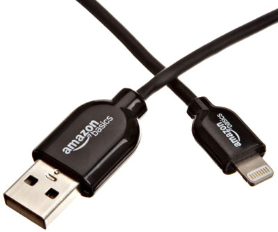 8. AmazonBasics Apple Certified Cable