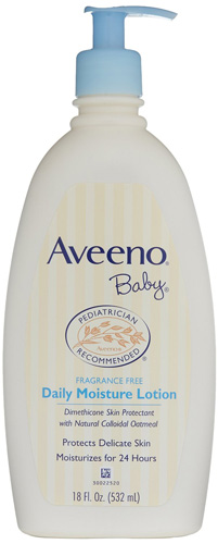 #1. Aveeno Baby Daily Moisture Lotion, Fragrance Free, 18 Ounce