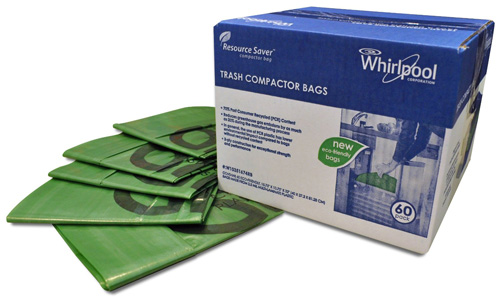 #4.Wirlpool W10351674RB 15-Inch Plastic Compactor Bags, 60-Pack