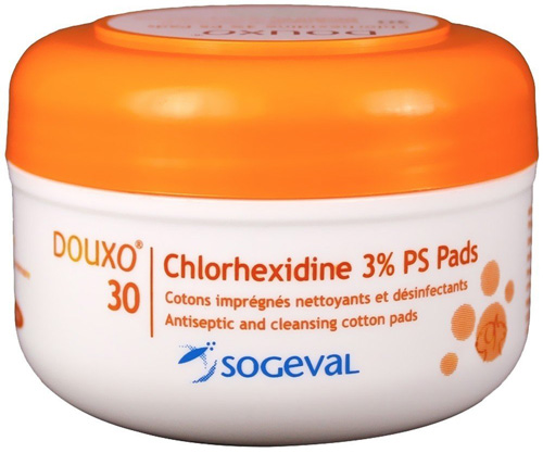 #4. Sogeval Douxo 30 Count Chlorhexidine 3-Percent PS Pads