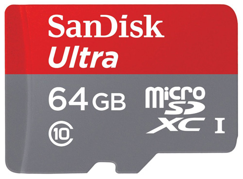 #1. SanDisk Ultra 64GB microSDXC UHS-I Card with Adapter