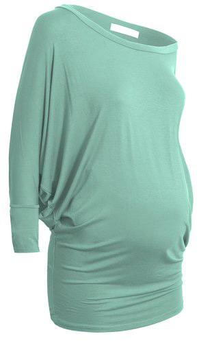 #2.Women’s Casual Scoop Neck Dolman Drape 3/4 Sleeve Jersey Knit Maternity Tunic Top