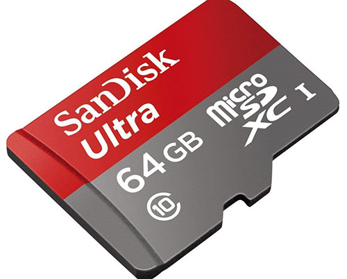 1. Ultra SanDisk 64GB MicroSDXC card