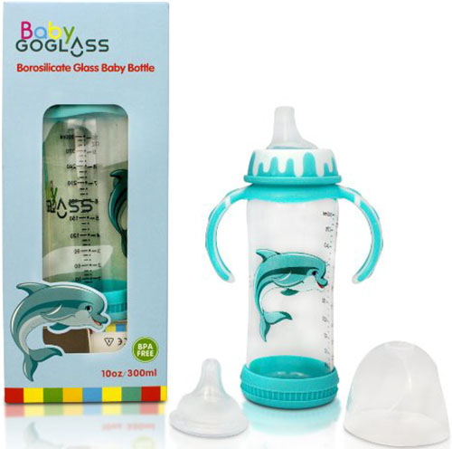 4. GoGlass Borosilicate 10 oz Glass Baby Bottle